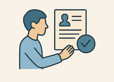 line drawing icon person holding a letter