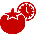 red tomato with clock