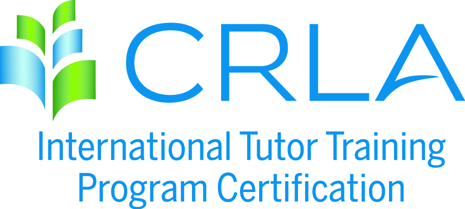 CRLA College Reading & Learning association international tutor training program certification logo blue and green on white background